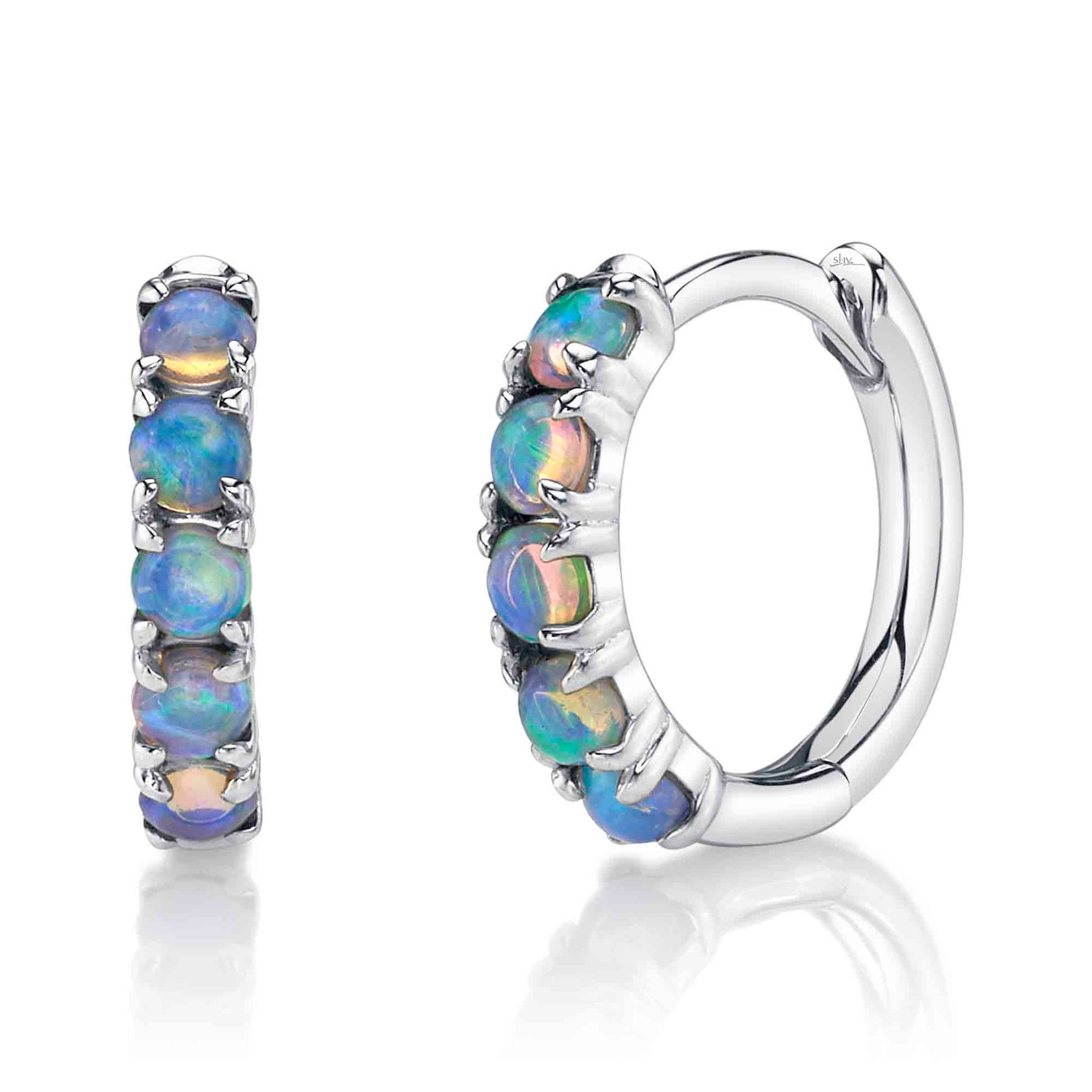 14K Gold 0.25 Carat Opal Huggie Earrings -  Replica Handbags 