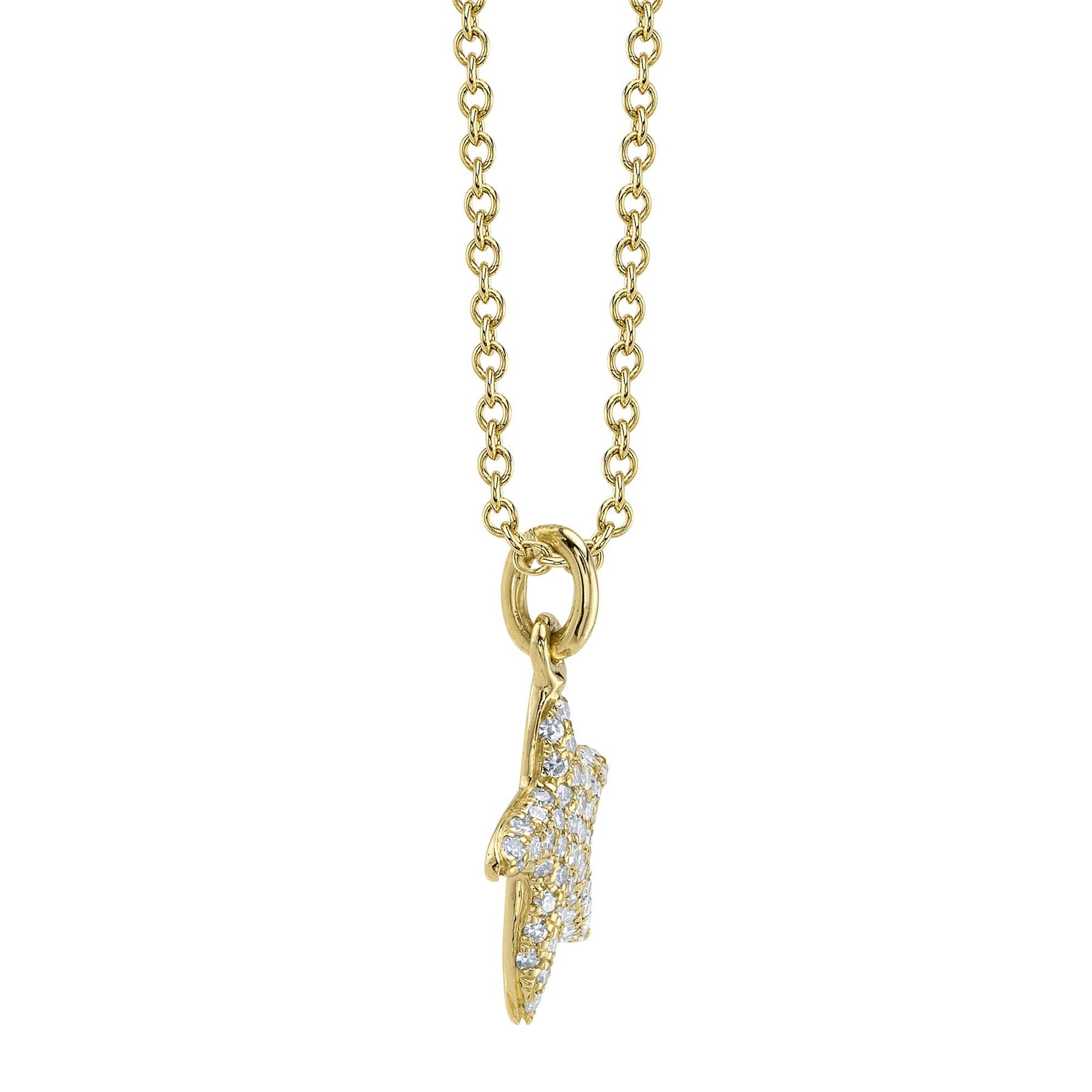 14K Gold Diamond Starfish Pendant Necklace -  Replica Handbags 