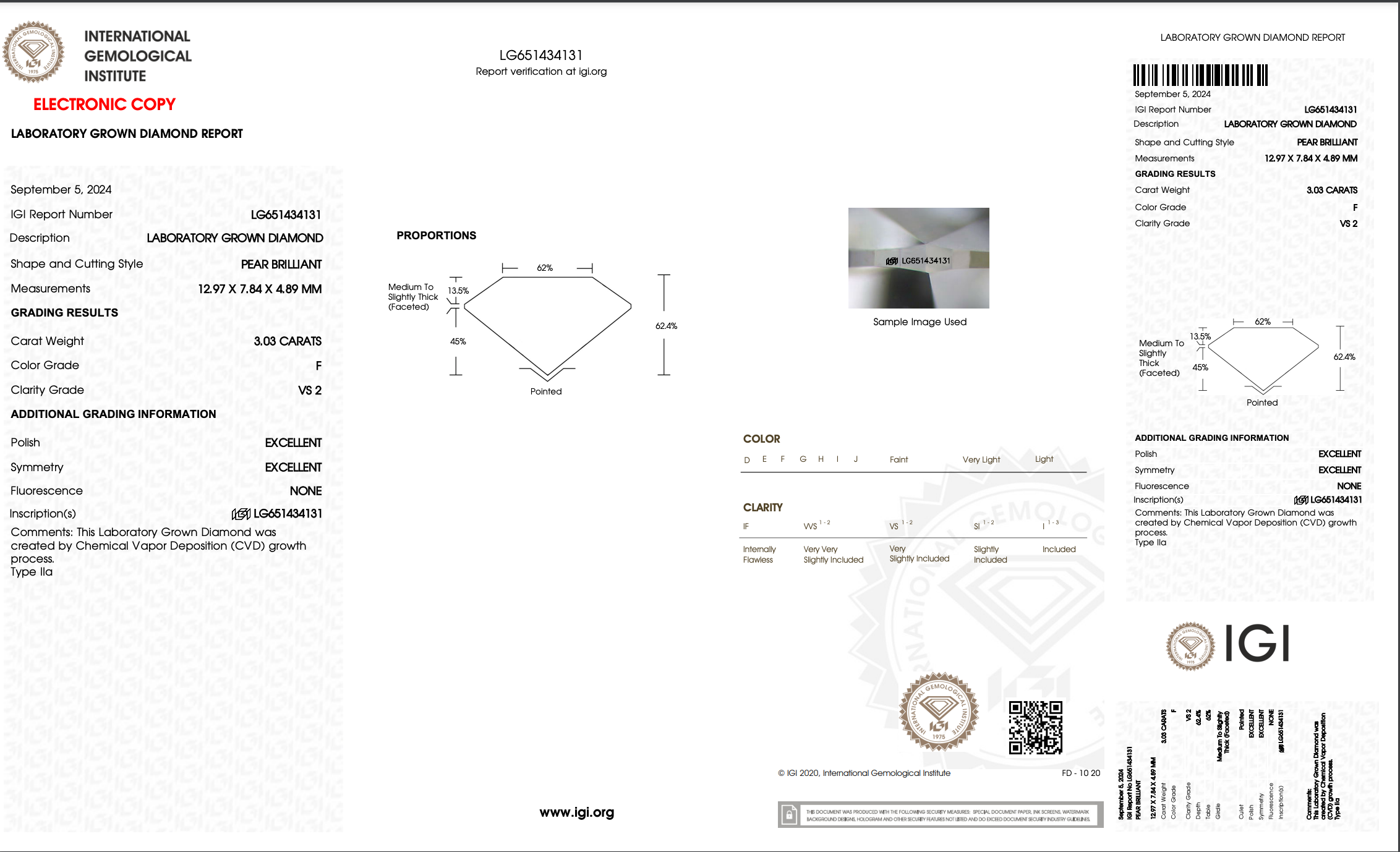 14K White Gold Lab Grown 3.03 Carat Pear Diamond Engagement Ring -  Replica Handbags 