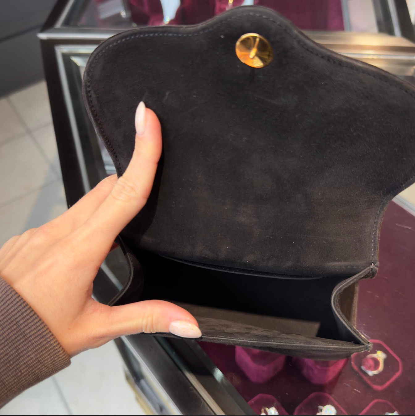 Vintage Rare Hermes Ilio Bag Top Handle Suede -  Replica Handbags 