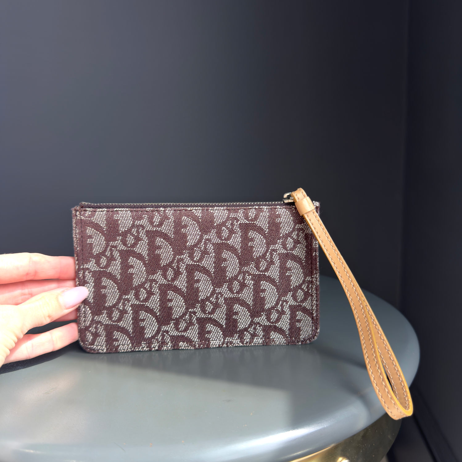 Rare Vintage Y2K Christian Dior Logo Monogram Wristlet Wallet Mini Bag Trotter - Replica Handbags