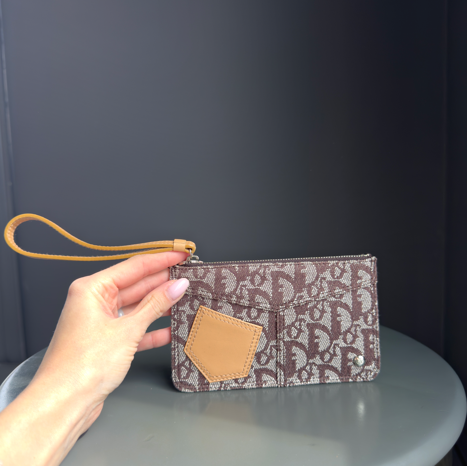 Rare Vintage Y2K Christian Dior Logo Monogram Wristlet Wallet Mini Bag Trotter - Replica Handbags