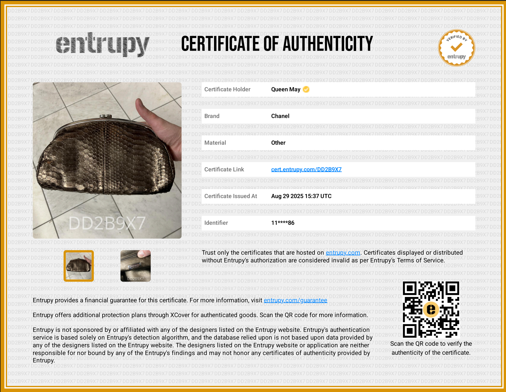 Chanel Metallic Python Timeless Clutch Khaki -  Replica Handbags 