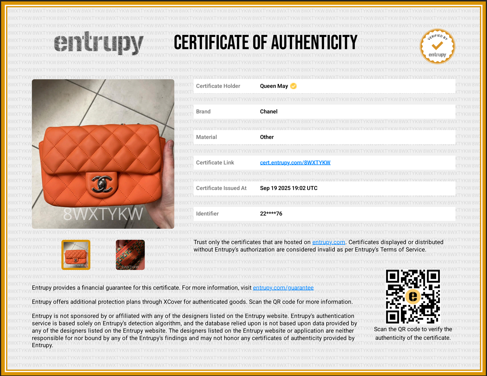 Chanel Coco Rain Rectangle Bag Orange -  Replica Handbags 