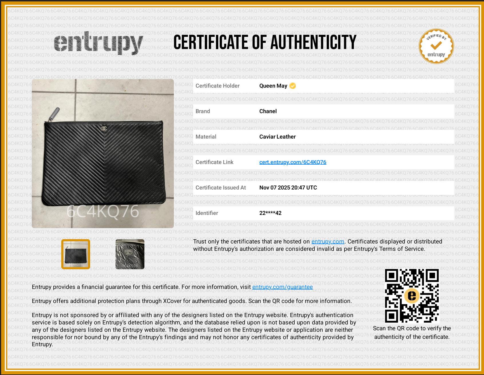 Chanel Caviar O-Case Chevron -  Replica Handbags 