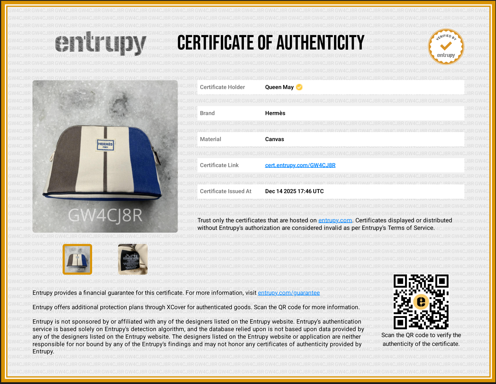 Hermes Bolide Rayures Rocabar Travel Case Etoupe/Azur -  Replica Handbags 