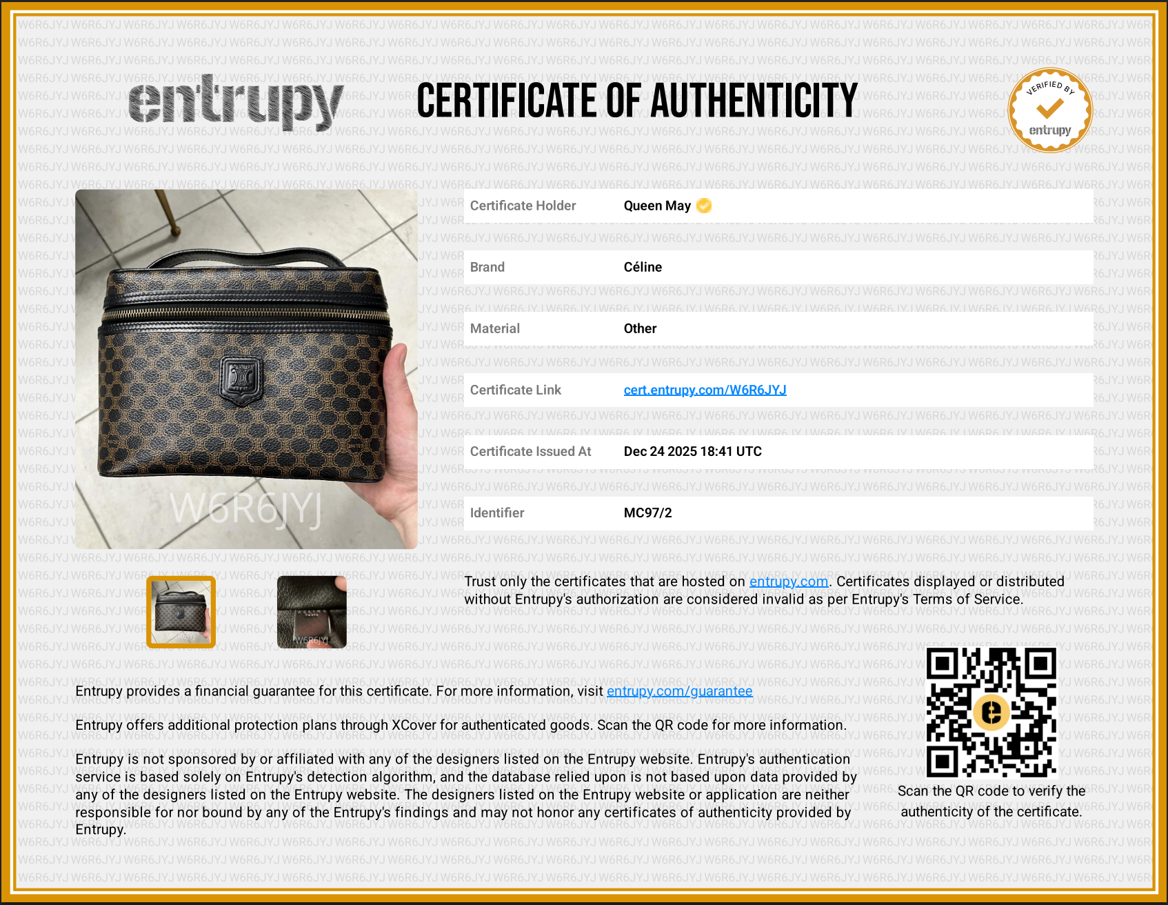 Celine Macadam Canvas Vanity Case -  Replica Handbags 