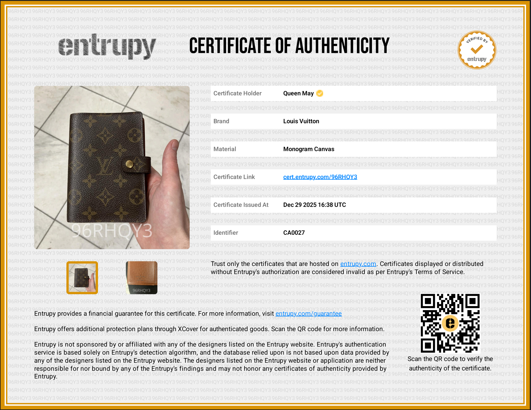 Louis Vuitton Monogram Pocket Agenda -  Replica Handbags 