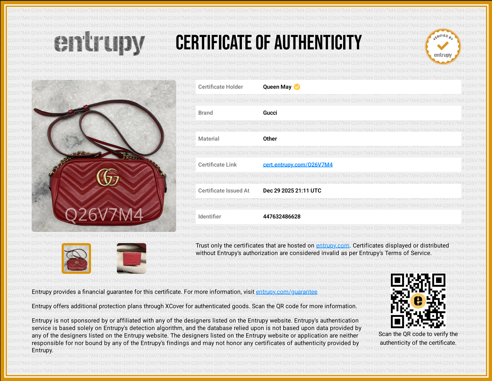 Gucci Red Marmont Crossbody Bag -  Replica Handbags 