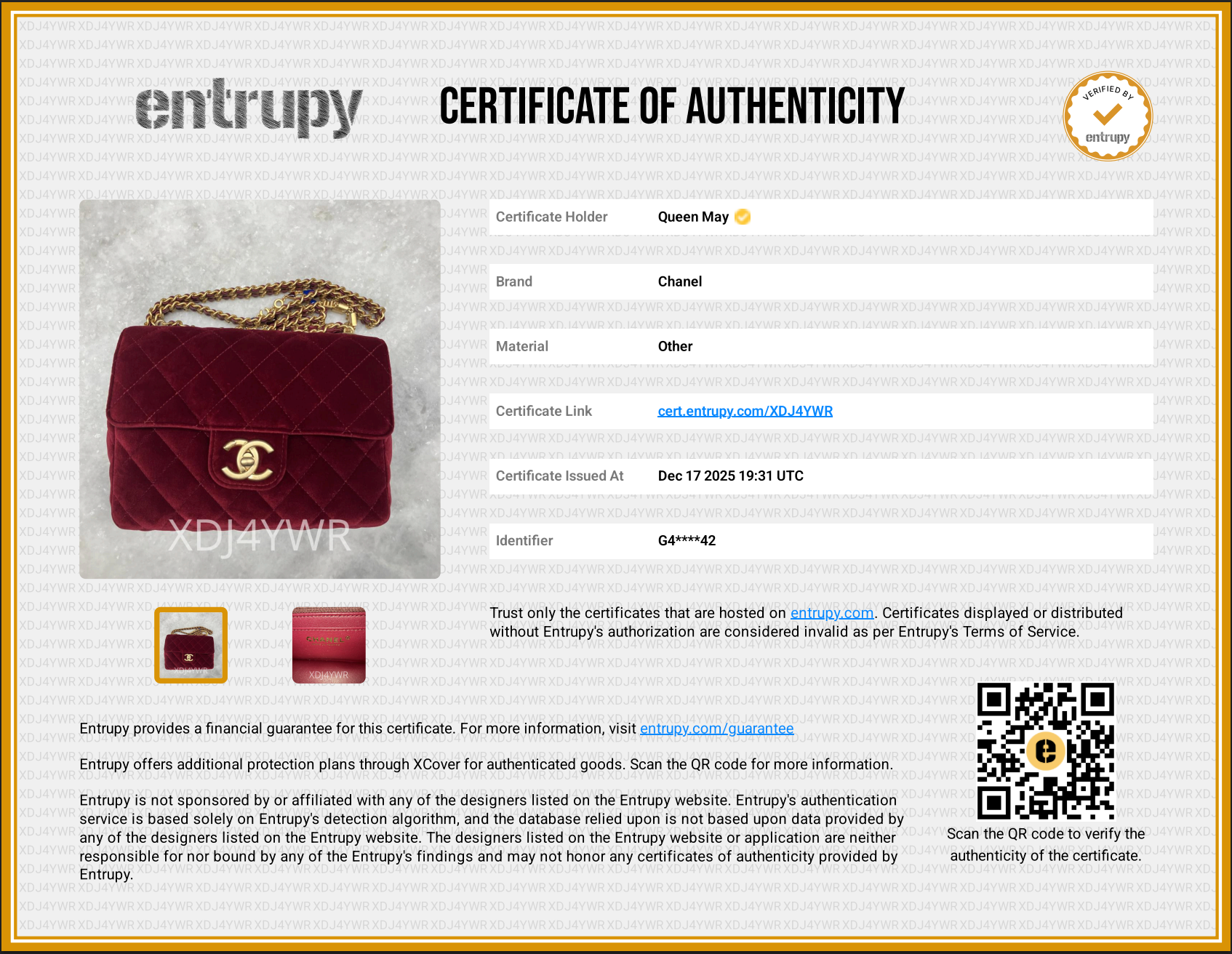 Chanel Burgundy Velvet Enamel Mini Flap Bag -  Replica Handbags 