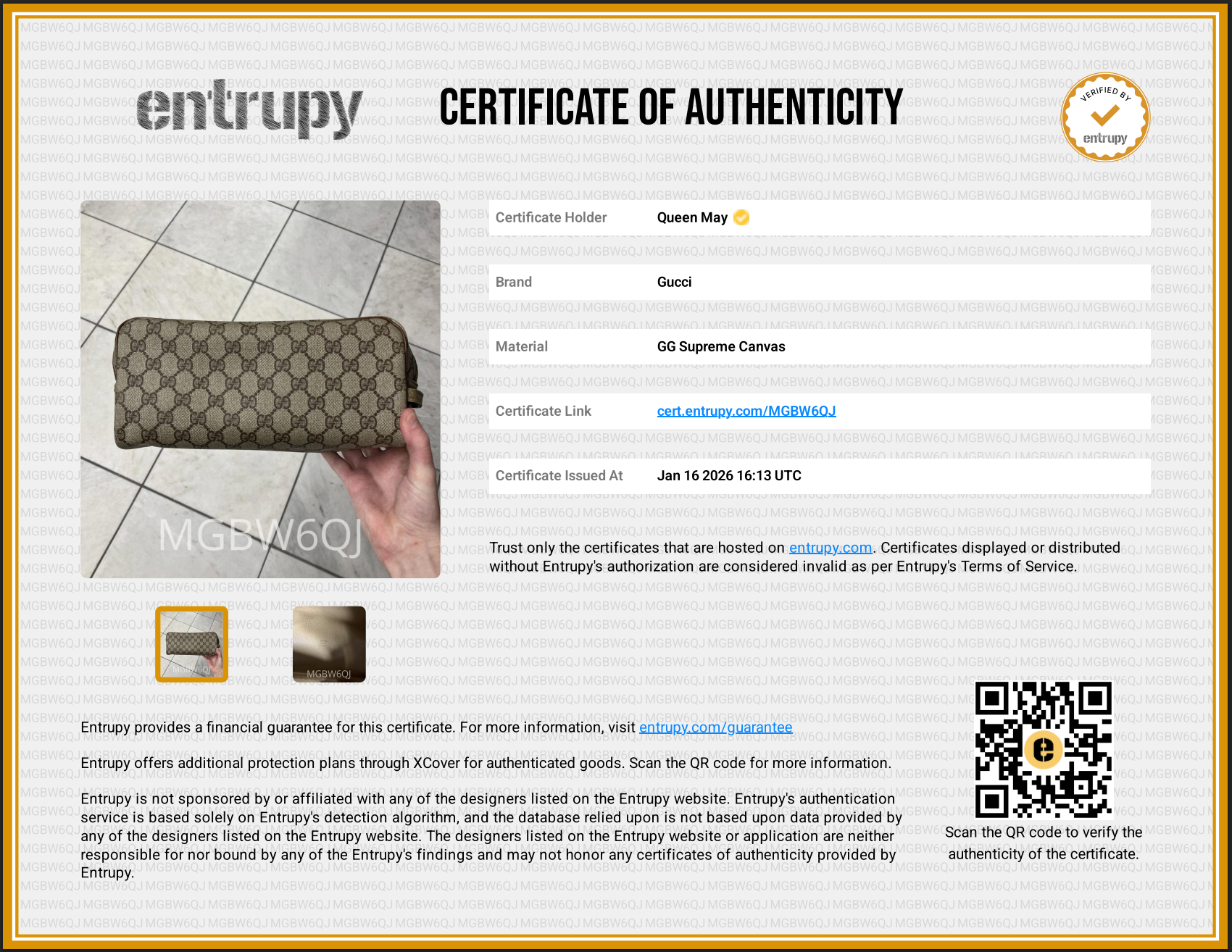 Vintage Gucci GG Supreme Canvas Cosmetic Case - Replica Handbags