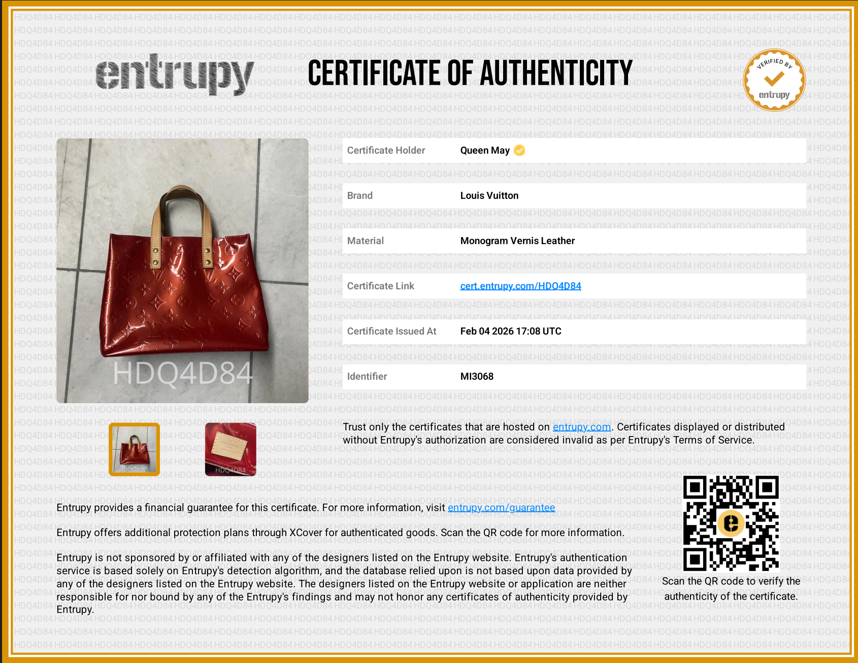 Louis Vuitton Vernis Reade PM Red -  Replica Handbags 