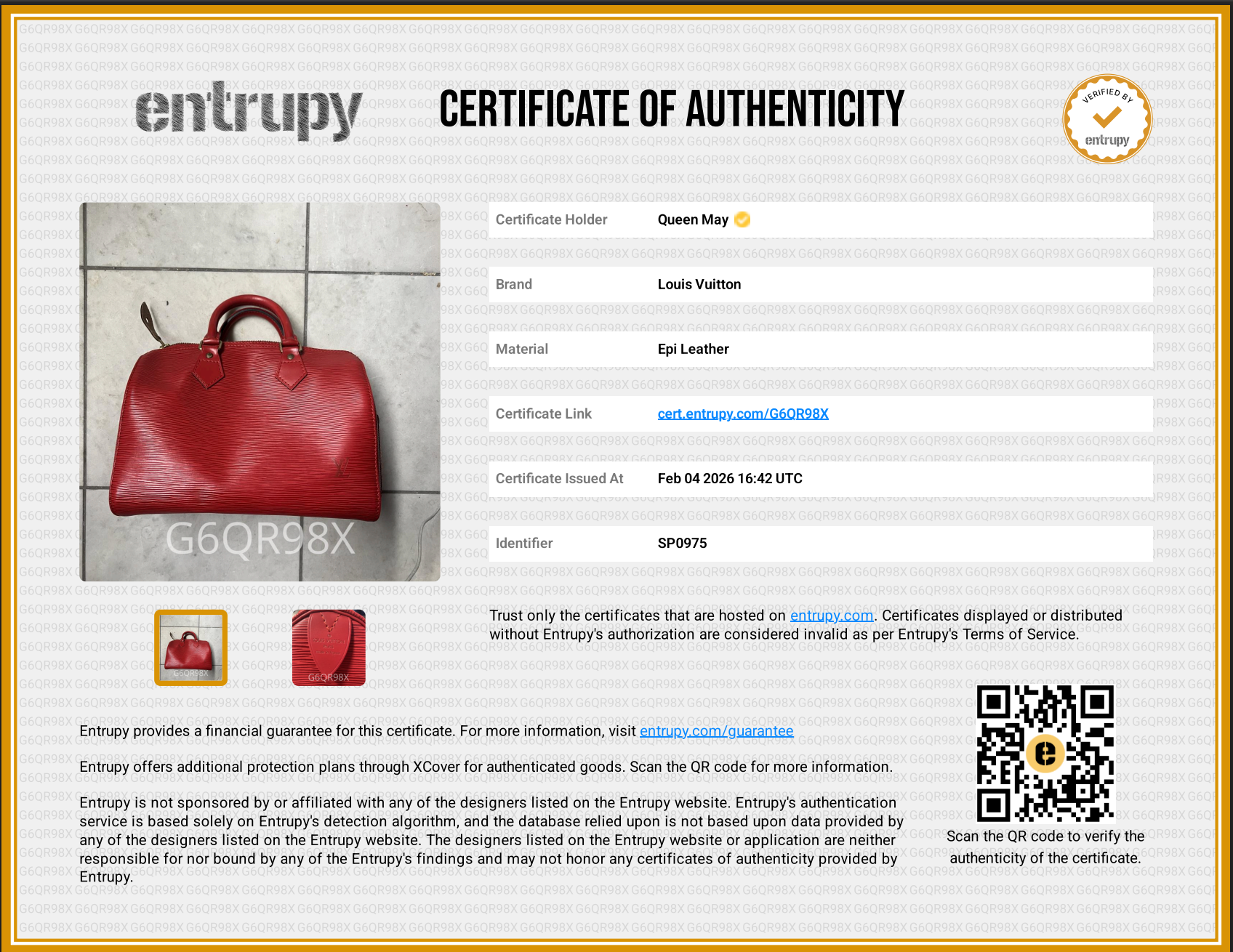 Louis Vuitton Red Epi Speedy 30 - Replica Handbags