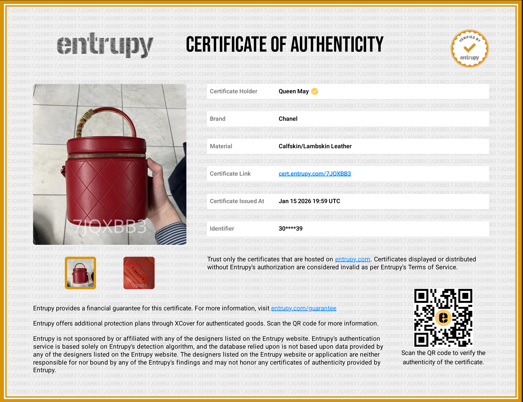 Chanel Pearl Logo Red Top Handle Vanity Case With Chain - Replica Handbags