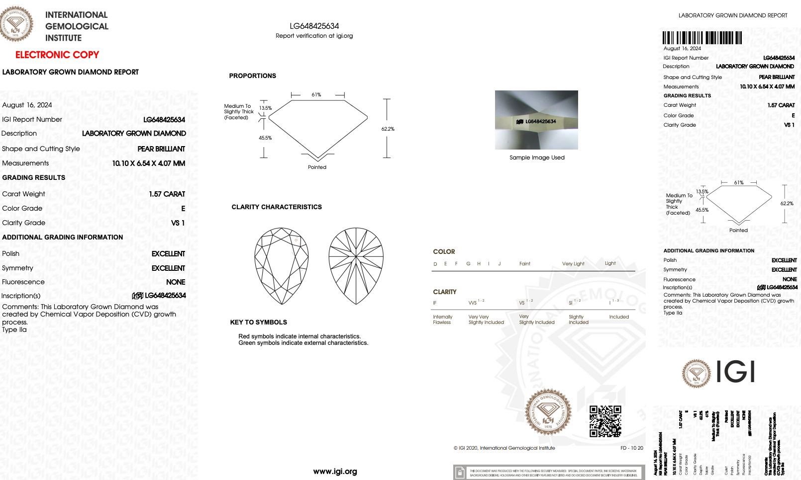 Lab Grown 3 Carat Diamond Pear Drop Earrings 14K Yellow Gold