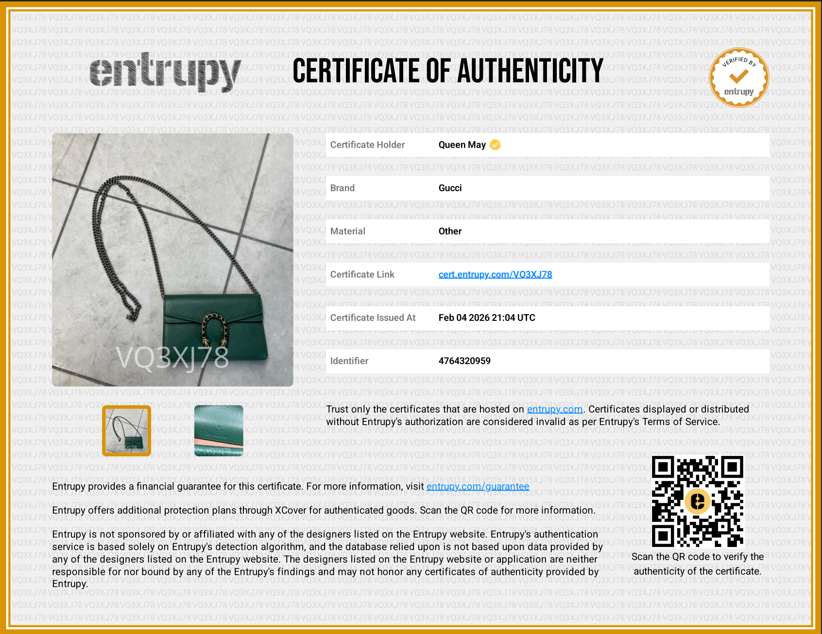 Gucci Dollar Green Calfskin Super Mini Dionysus Crossbody Bag