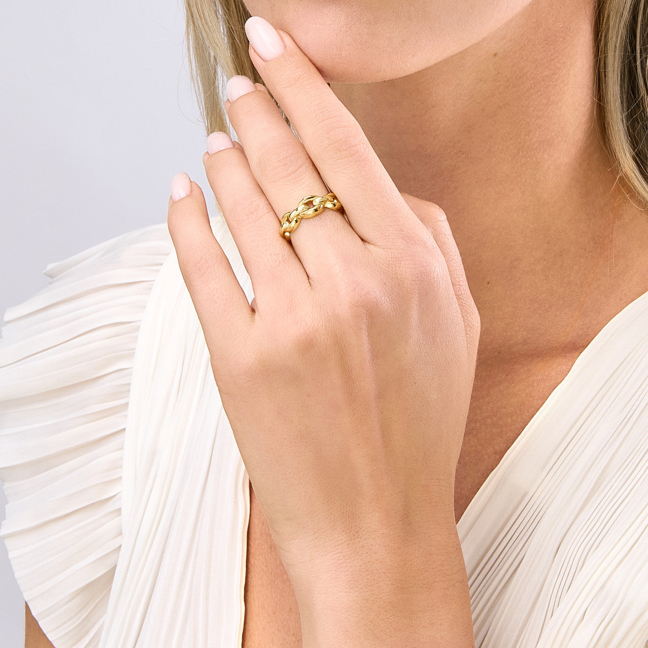 14K Yellow Gold Open Cable Ring -  Replica Handbags 