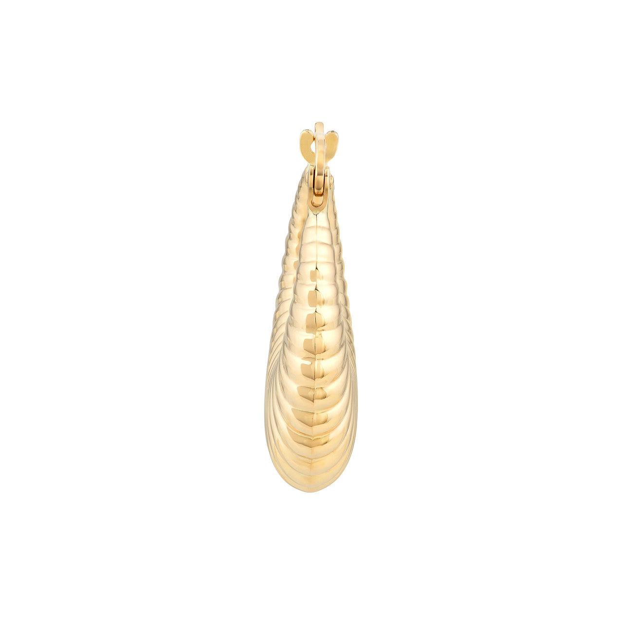 14K Yellow Gold Fluted Hoop Earrings -  Replica Handbags 