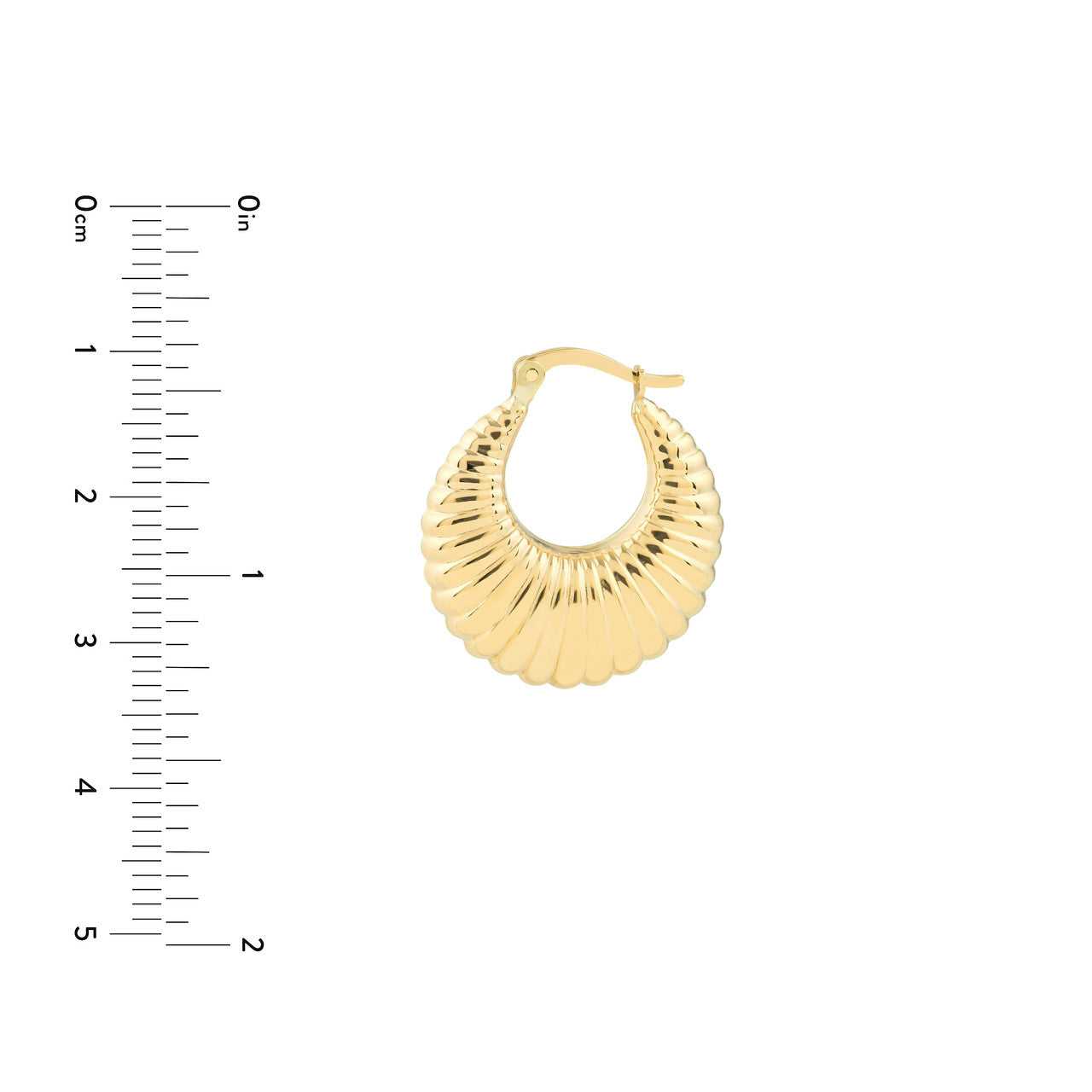 14K Yellow Gold Fluted Hoop Earrings - Replica Handbags