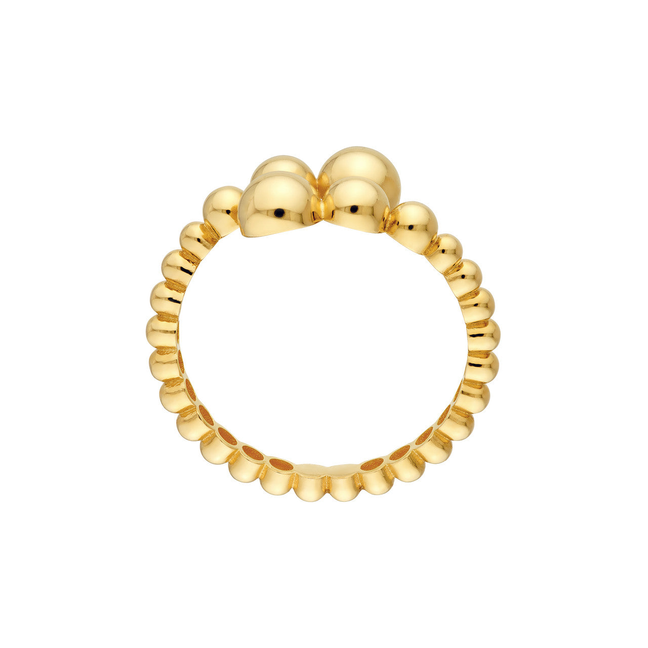 14K Yellow Gold Graduated Bead Bypass Ring - Replica Handbags