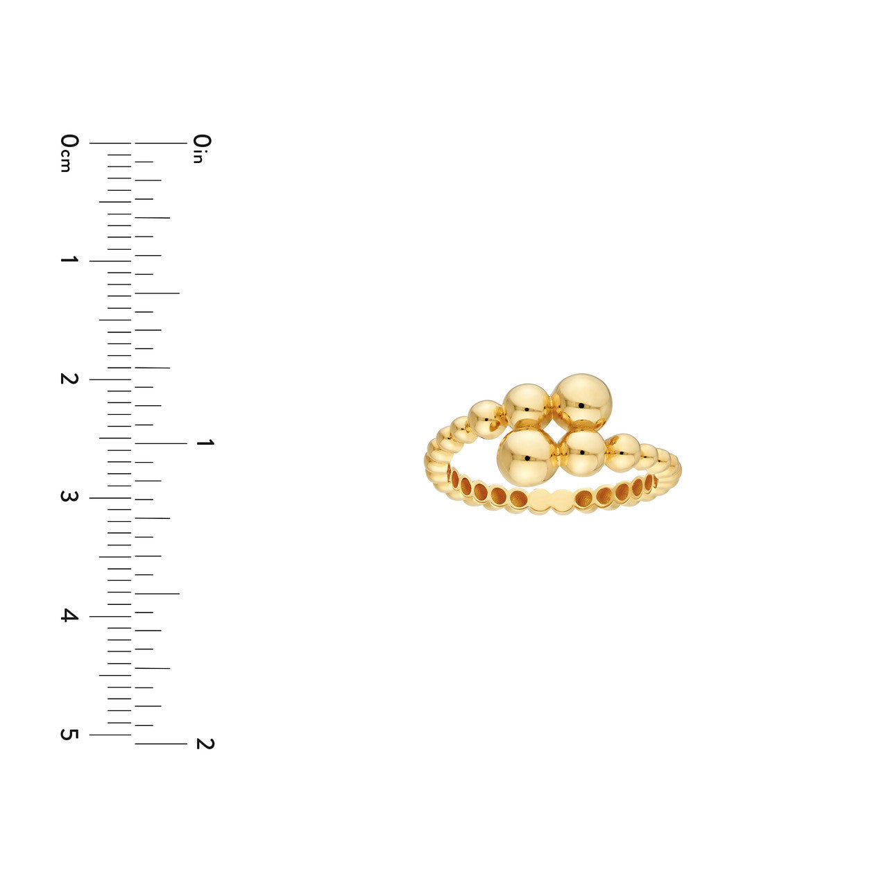 14K Yellow Gold Graduated Bead Bypass Ring -  Replica Handbags 