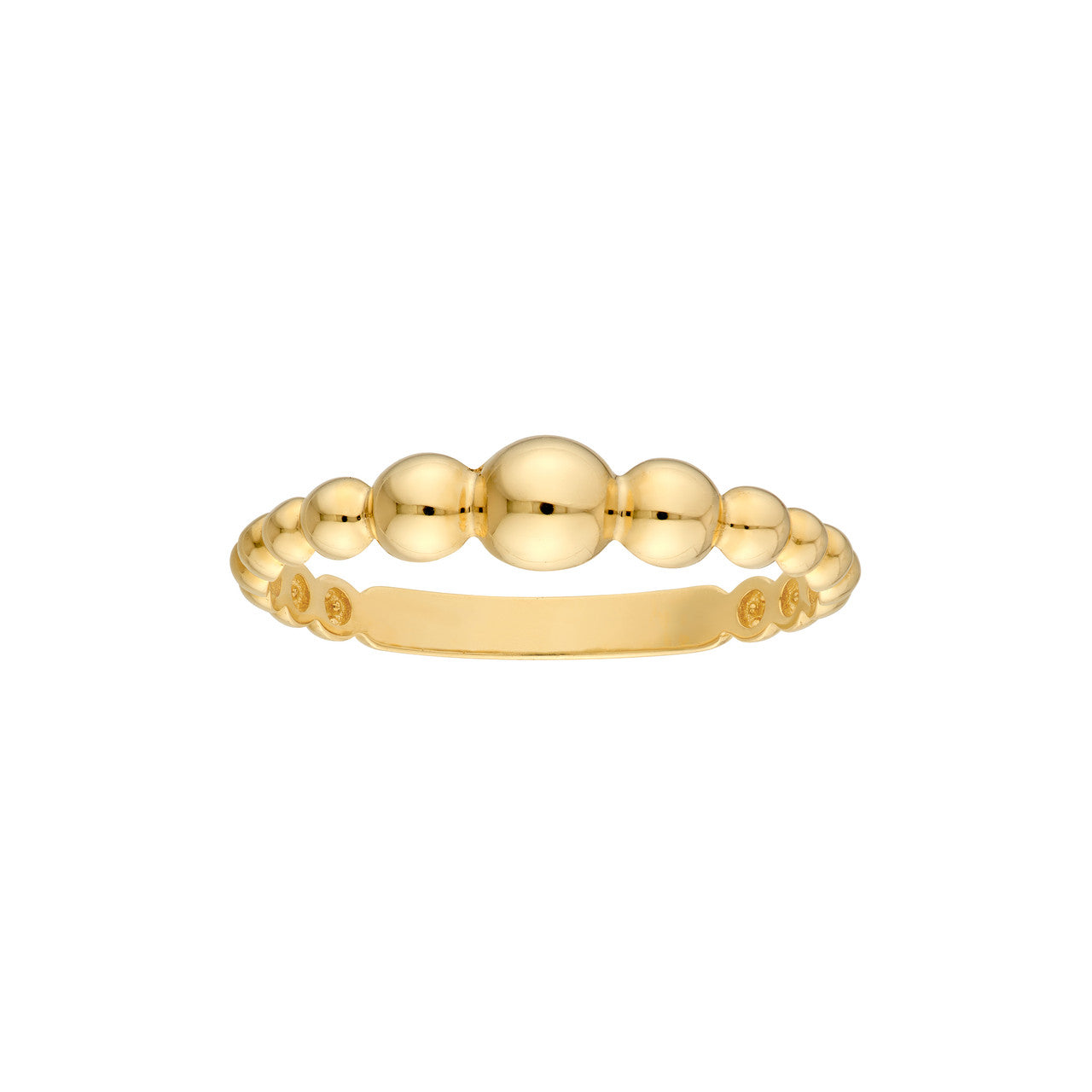 14K Yellow Gold Graduated Bead Ring - Replica Handbags