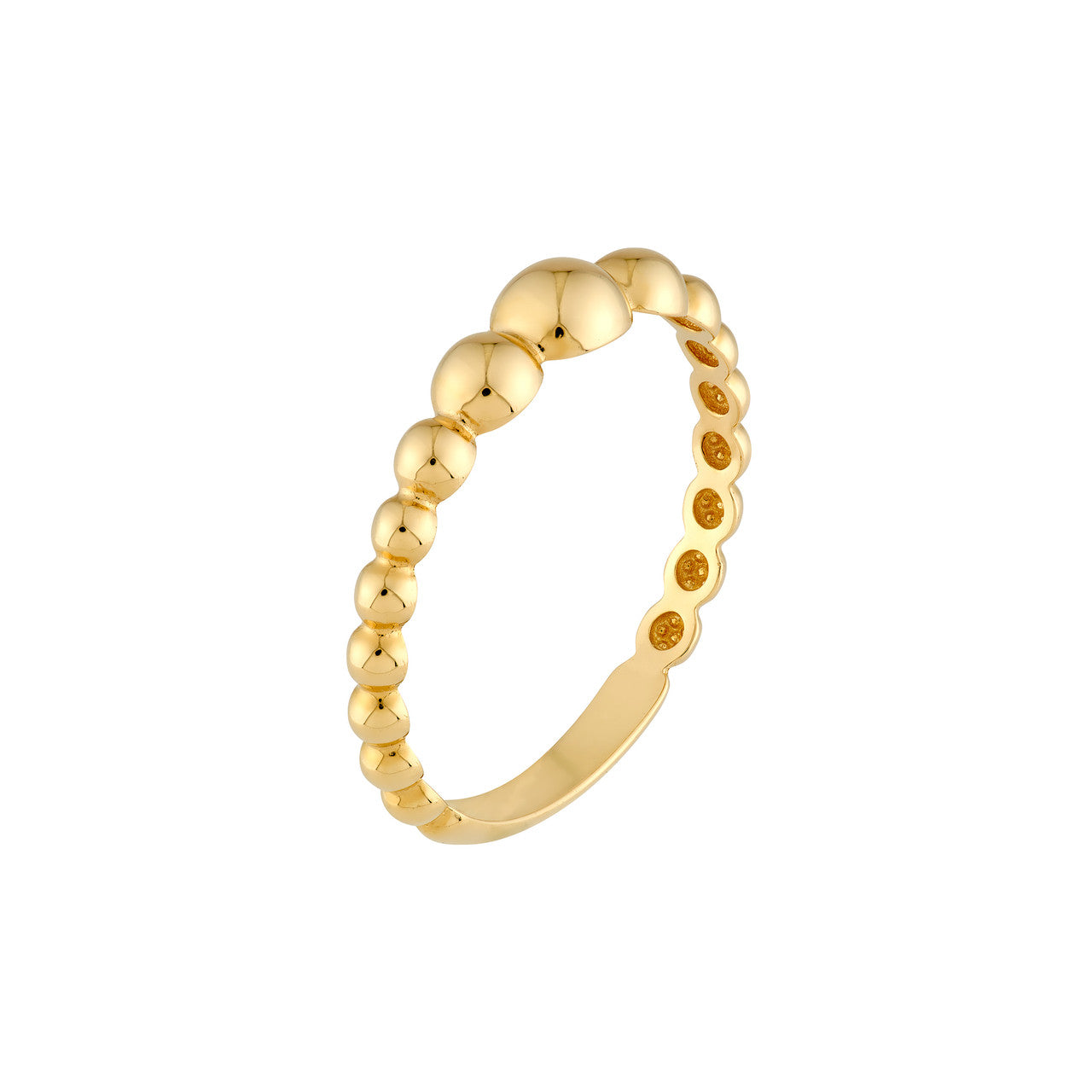 14K Yellow Gold Graduated Bead Ring - Replica Handbags