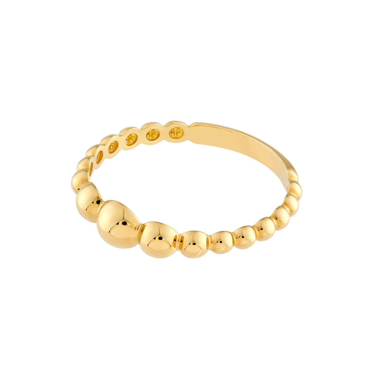 14K Yellow Gold Graduated Bead Ring -  Replica Handbags 