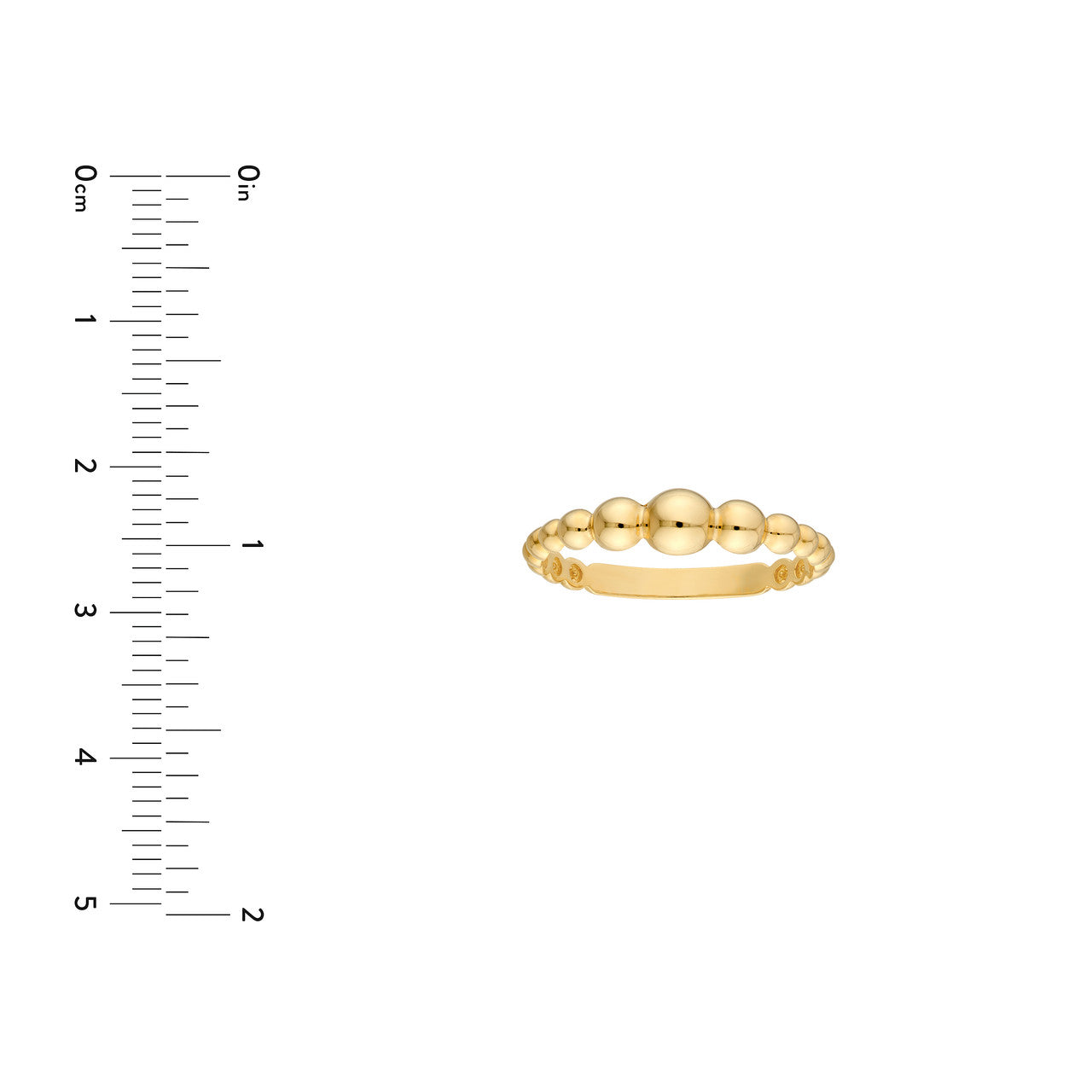 14K Yellow Gold Graduated Bead Ring - Replica Handbags