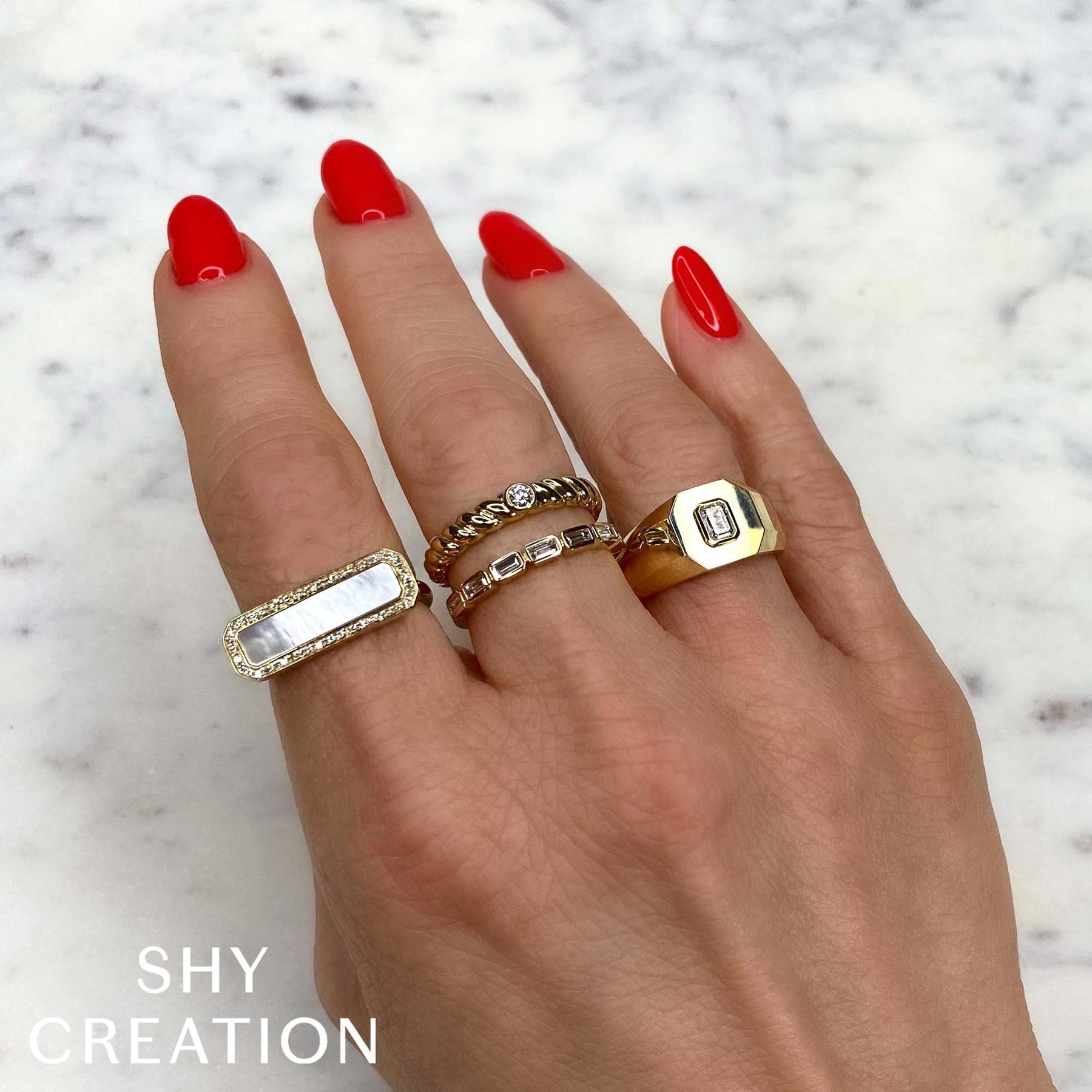 14K Gold 0.35 Carat Diamond Baguette Bezel Band - Replica Handbags