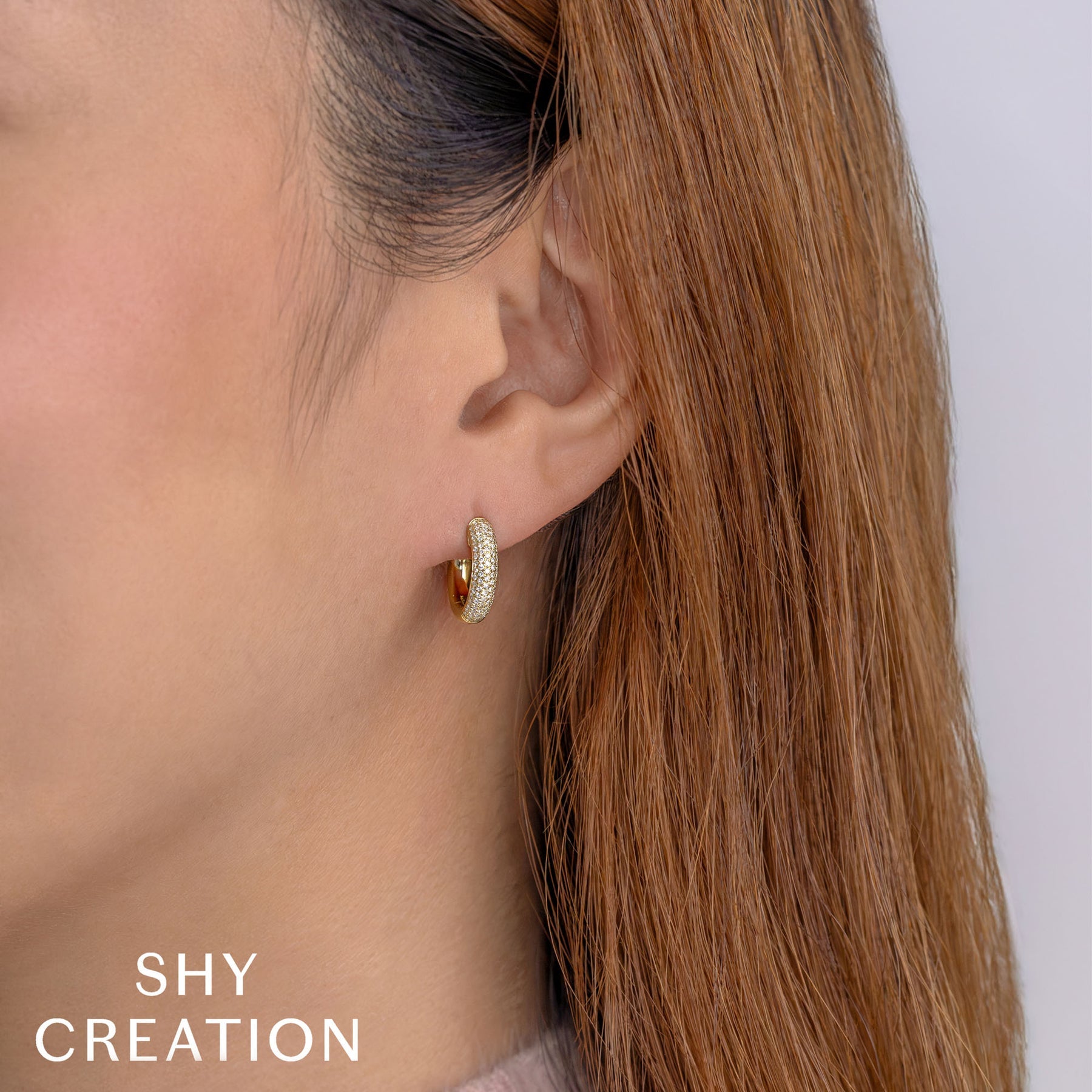 14K Gold 0.40 Carat Diamond Pave Hoop Earrings - Replica Handbags