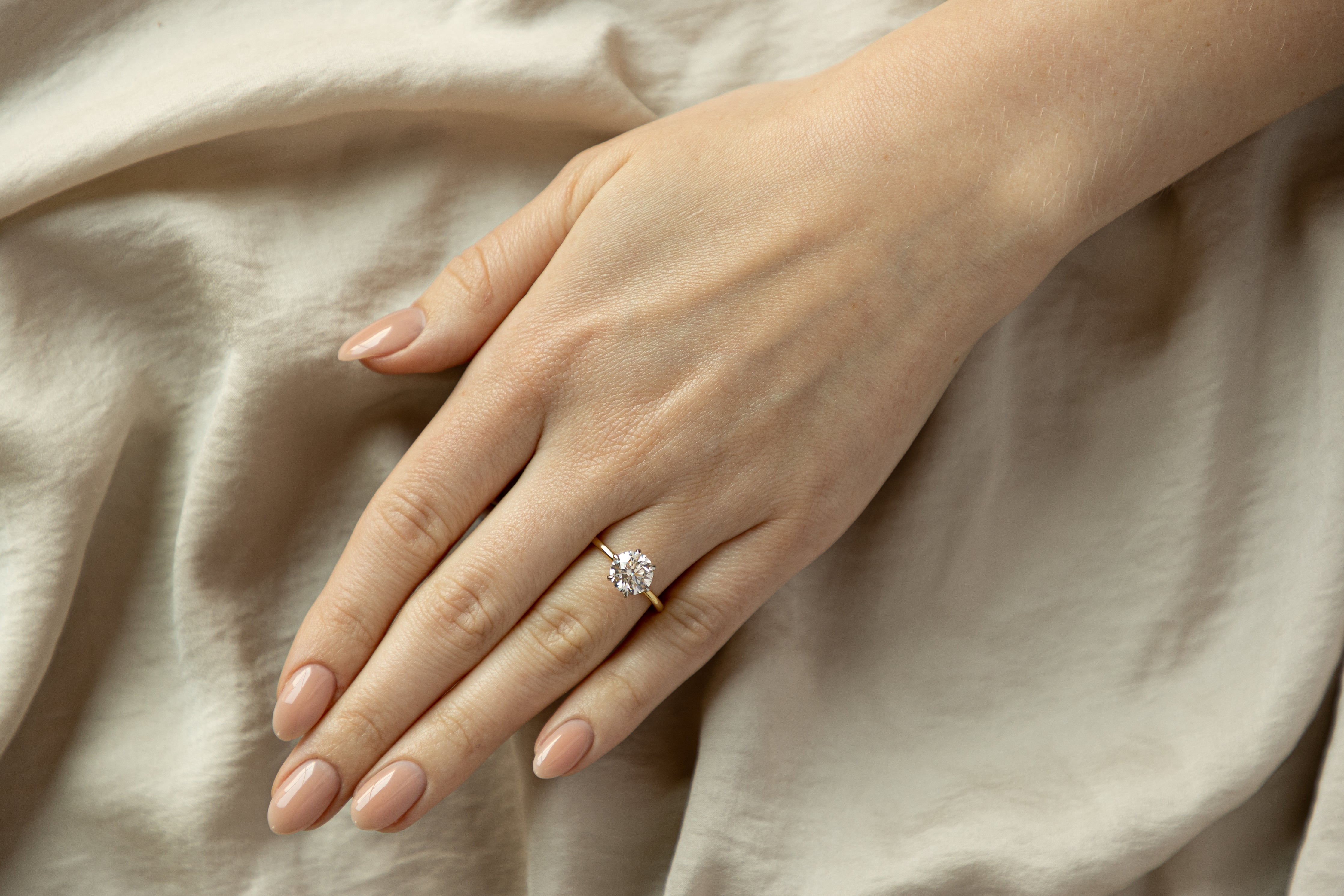 2.12 Carat Round Brilliant Diamond Solitaire Engagement Ring in 18K Yellow Gold & Platinum GIA Certified - Replica Handbags