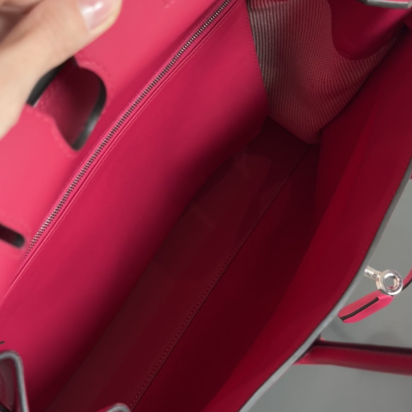 Limited Edition Hermes Framboise Swift and Ecru Toile Fray Fray Birkin 35 PHW Palladium Hardware -  Replica Handbags 