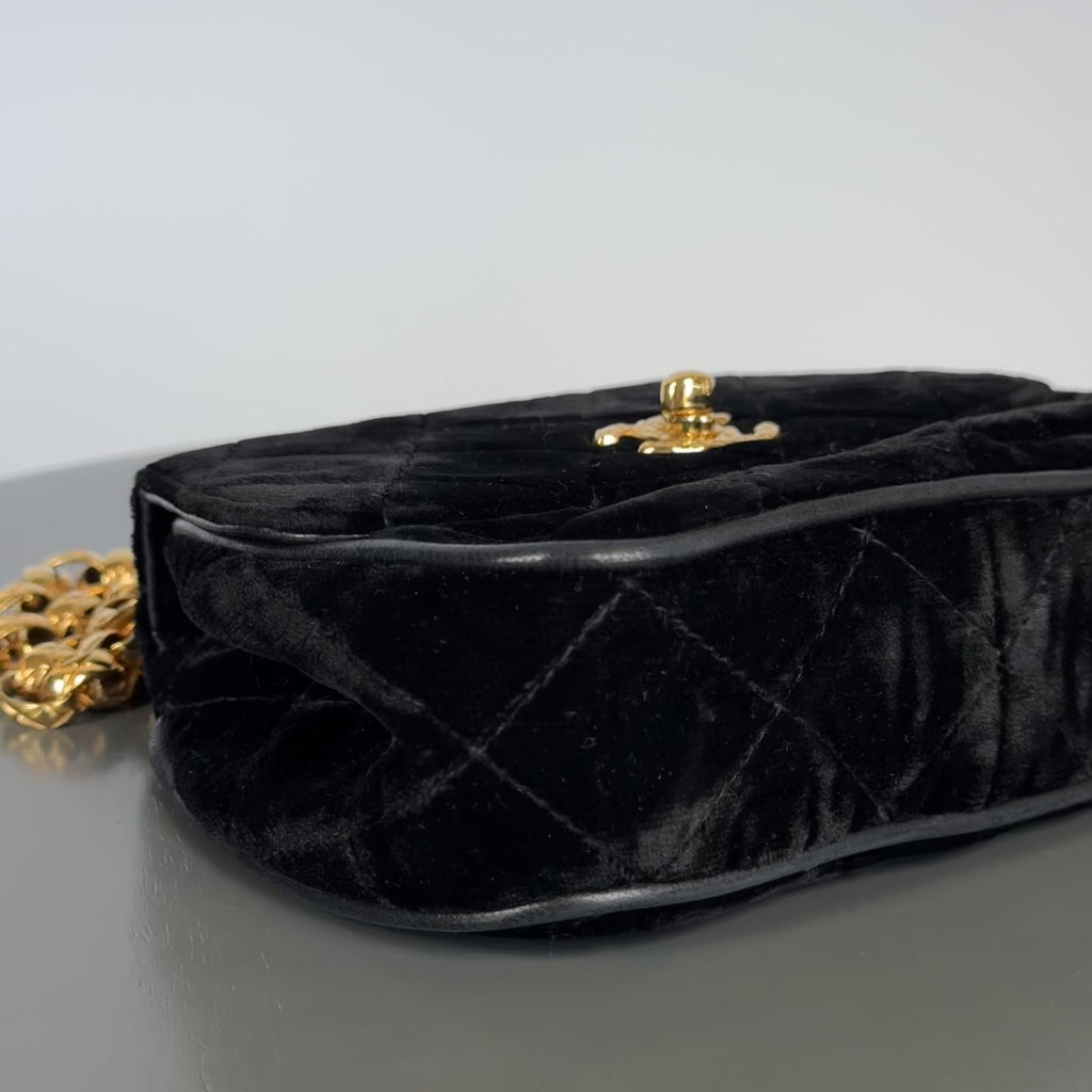 Chanel Quilted CC Velvet Bijoux Chain Crossbody -  Replica Handbags 