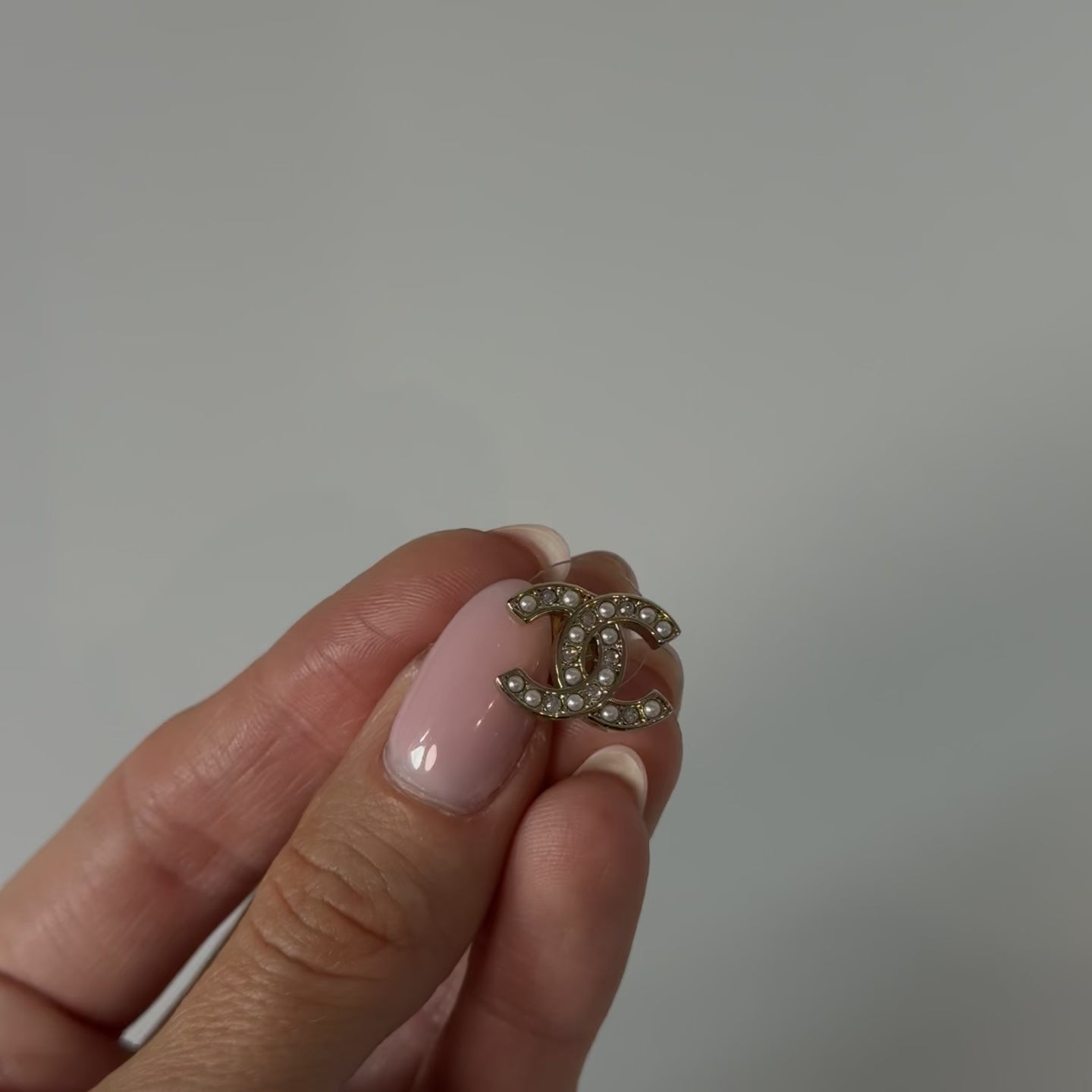 Chanel CC Crystal and Pearl Logo Stud Earrings -  Replica Handbags 