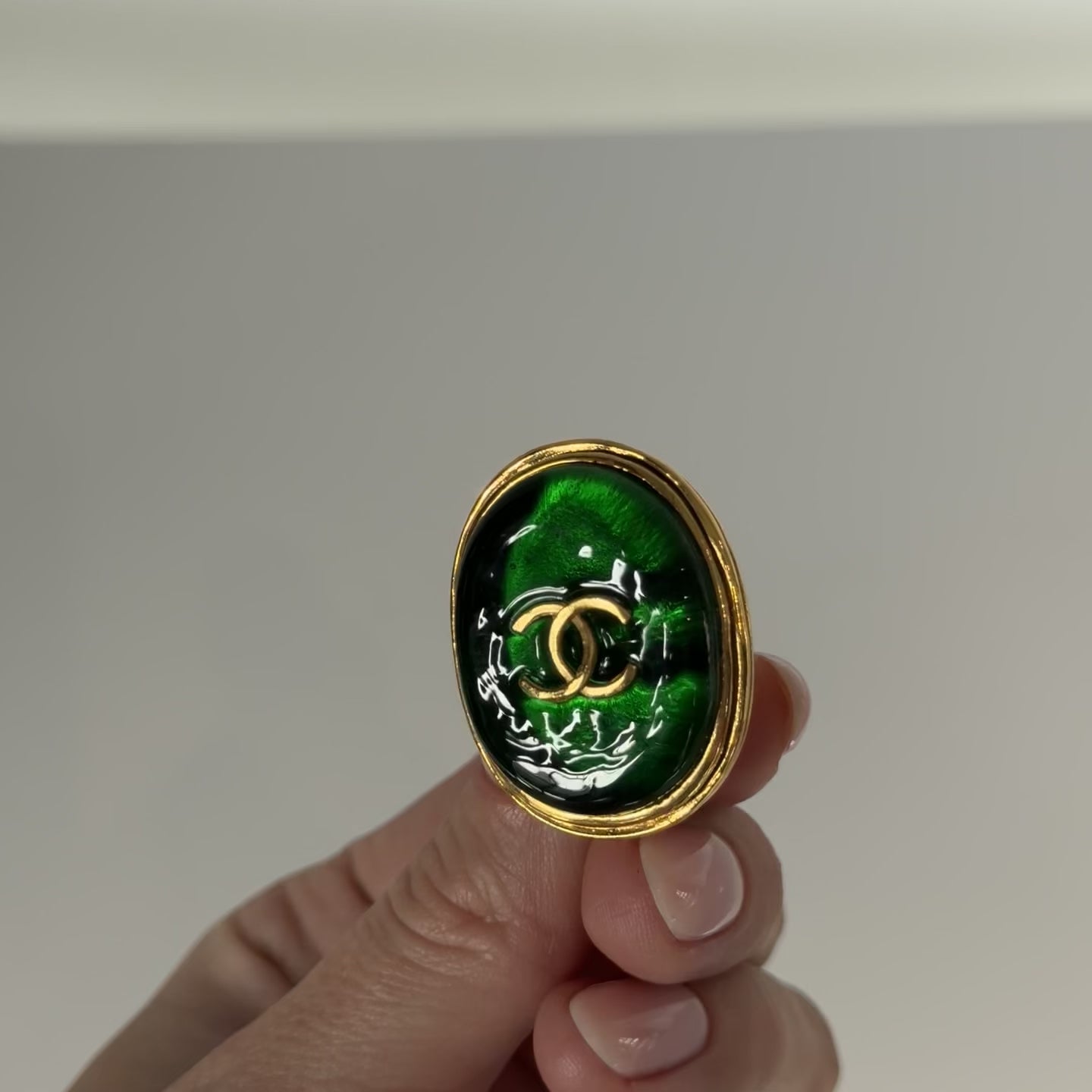 Chanel 1993 Fall CC Gripoix Clip on Earrings -  Replica Handbags 