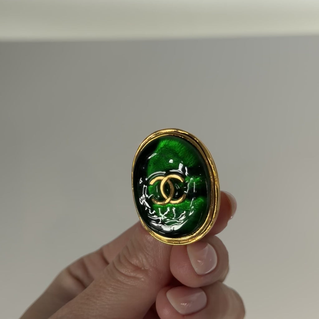 Chanel 1993 Fall CC Gripoix Clip on Earrings -  Replica Handbags 