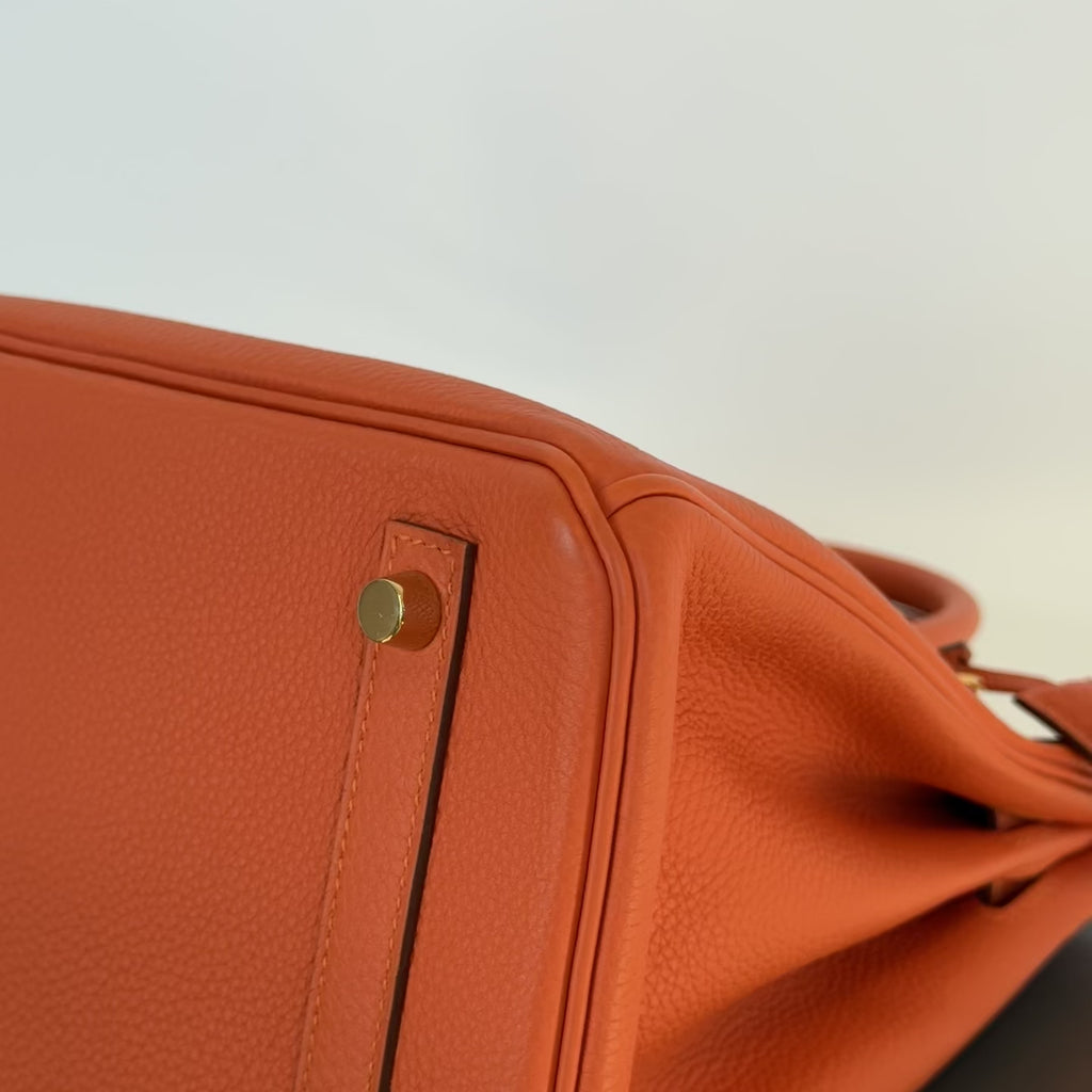 Hermes Birkin 30 Feu Togo Gold Hardware 2017 -  Replica Handbags 