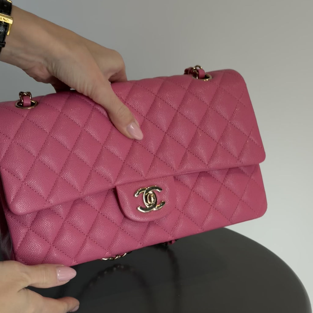 Chanel Pink Medium Double Flap -  Replica Handbags 