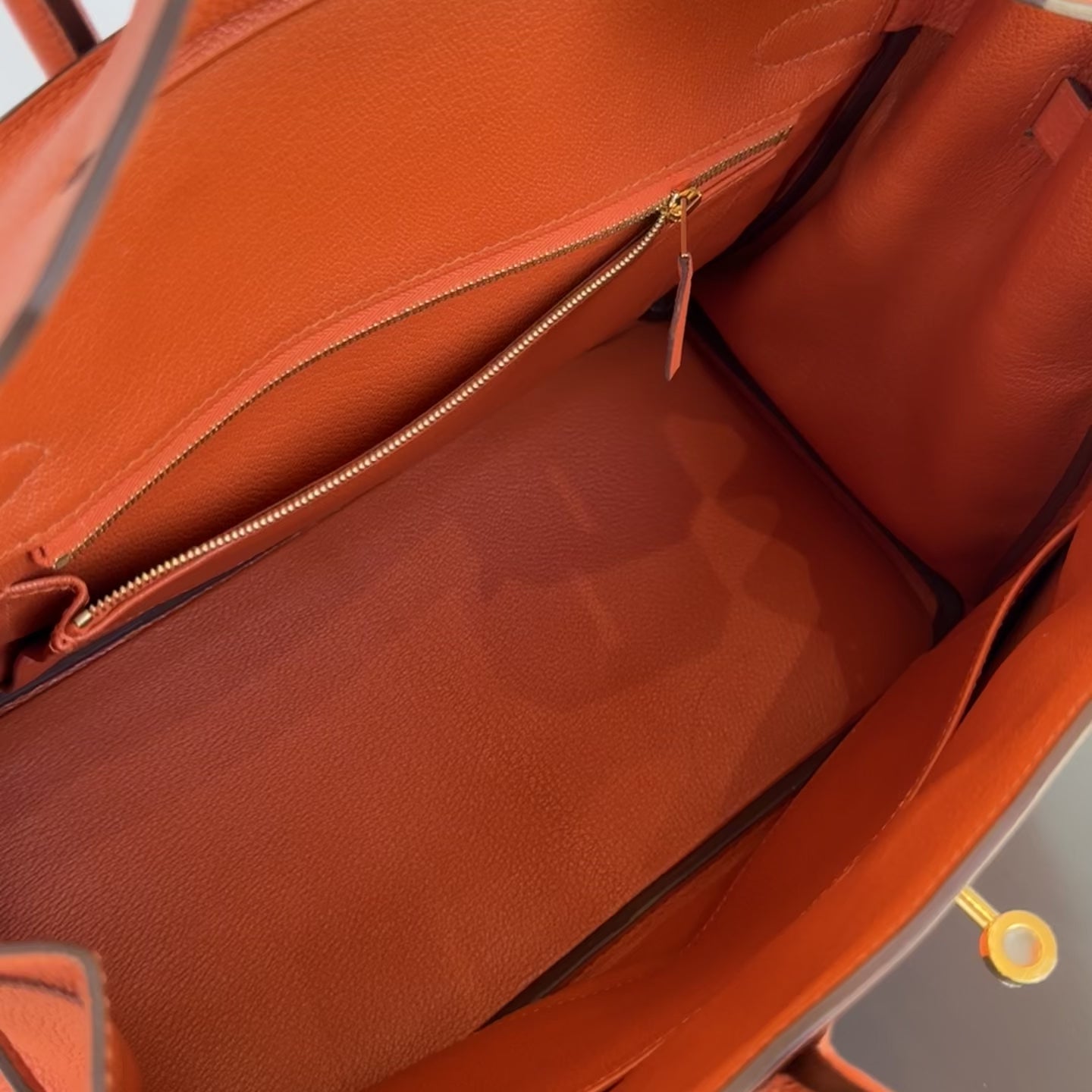 Hermes Birkin 30 Feu Togo Gold Hardware 2017 -  Replica Handbags 