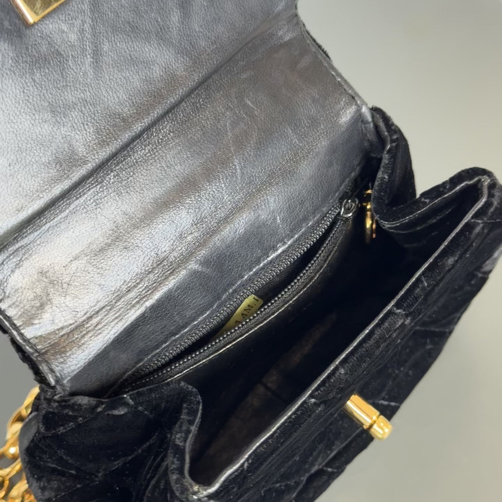 Chanel Quilted CC Velvet Bijoux Chain Crossbody -  Replica Handbags 