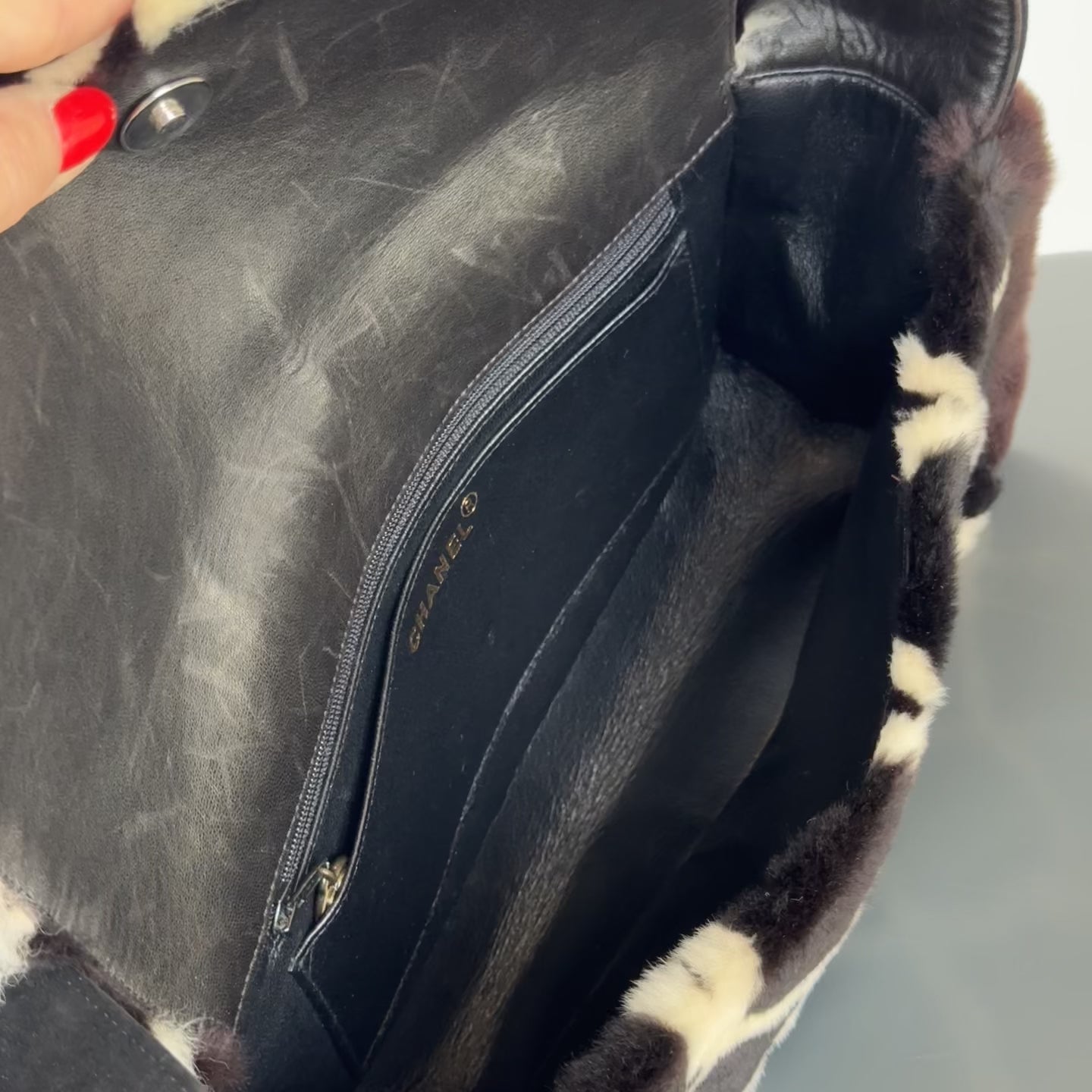 Chanel Mouton Shearling and Suede Bag 1996-1997 -  Replica Handbags 