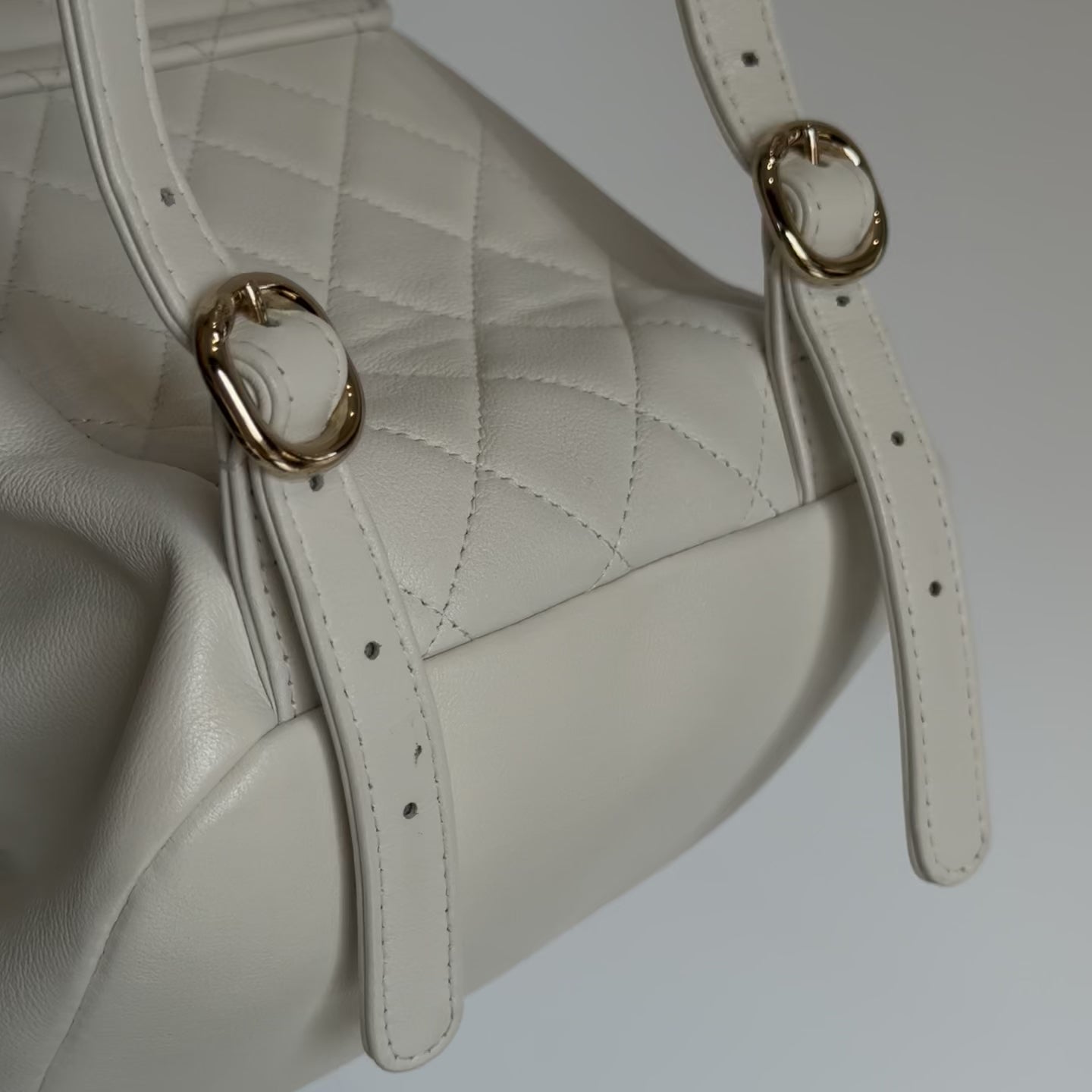 Chanel Small Duma Pockets Drawstring Backpack White -  Replica Handbags 