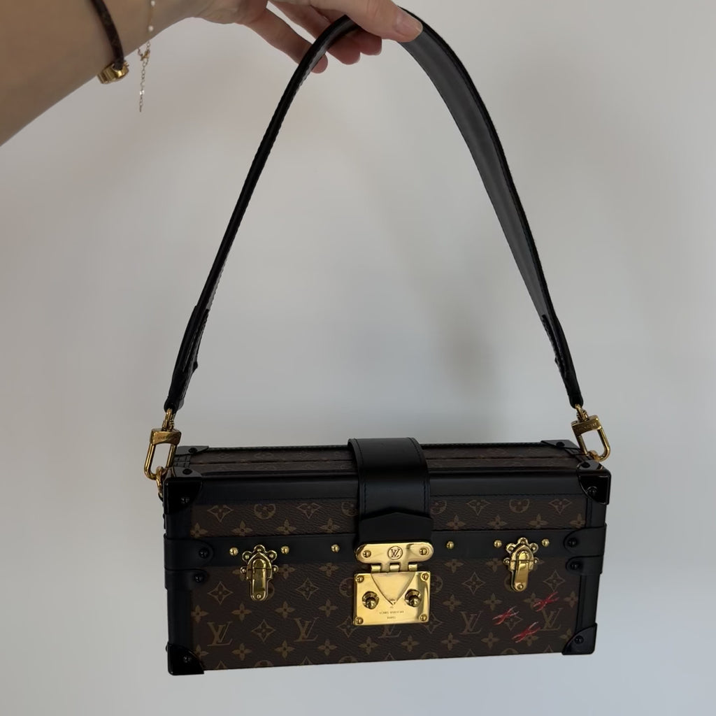 Louis Vuitton Limited Edition Runway Monogram Canvas Petite Malle East West Gold Hardware 2022 -  Replica Handbags 