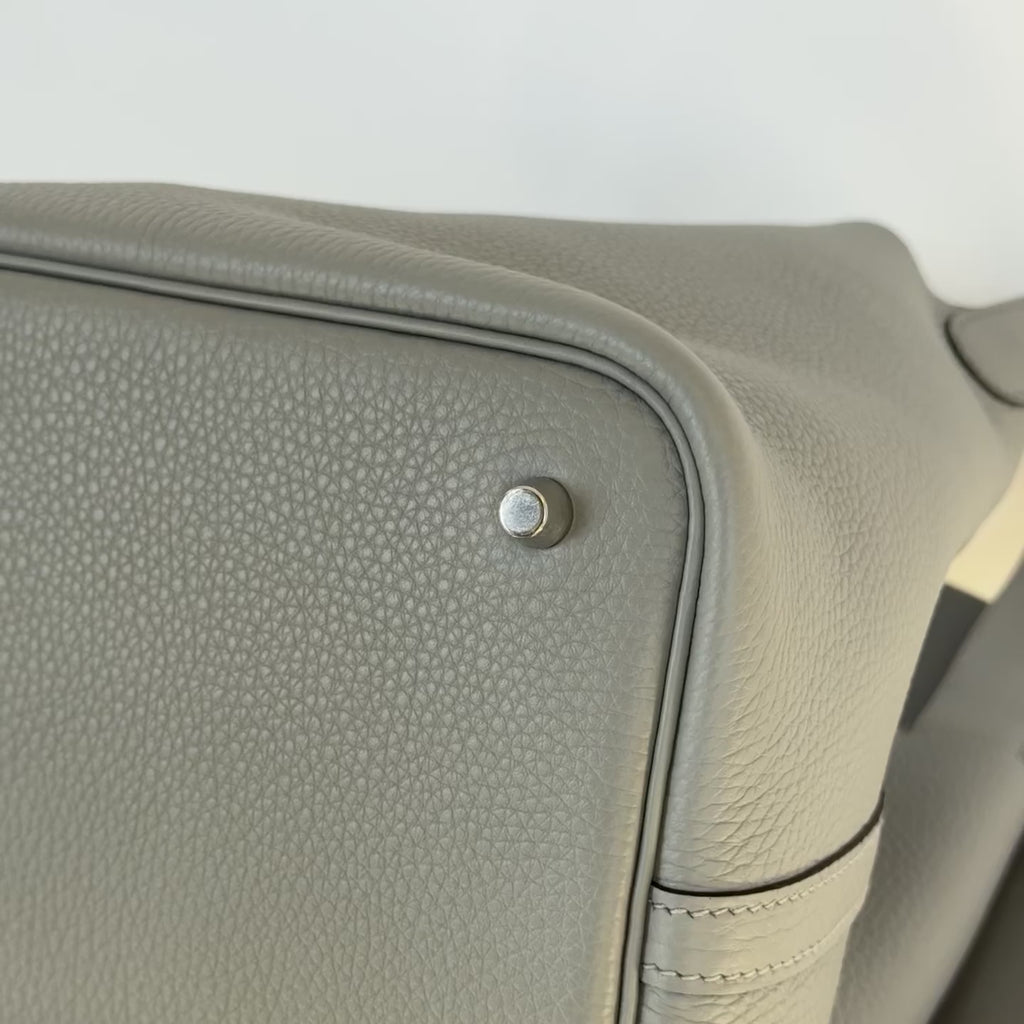 Hermes 2025 Clemence Picotin Lock 22 Gris Pantin -  Replica Handbags 