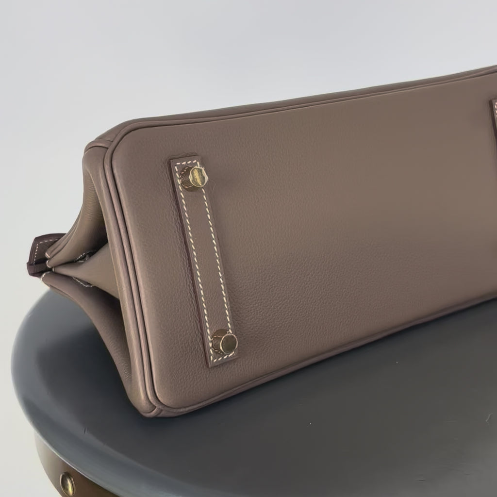 Hermes Evercolor Shoulder Birkin Light 29 Etoupe / Gold Hardware -  Replica Handbags 