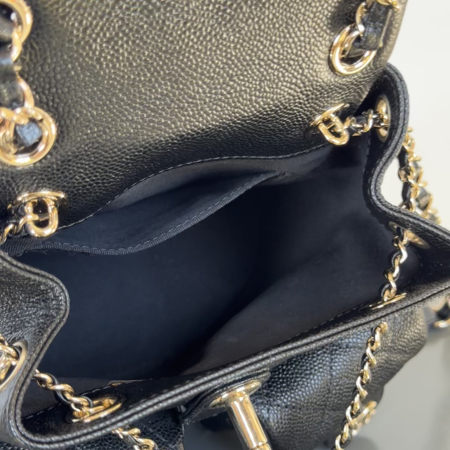 Chanel Duma Backpack Black Caviar Leather -  Replica Handbags 