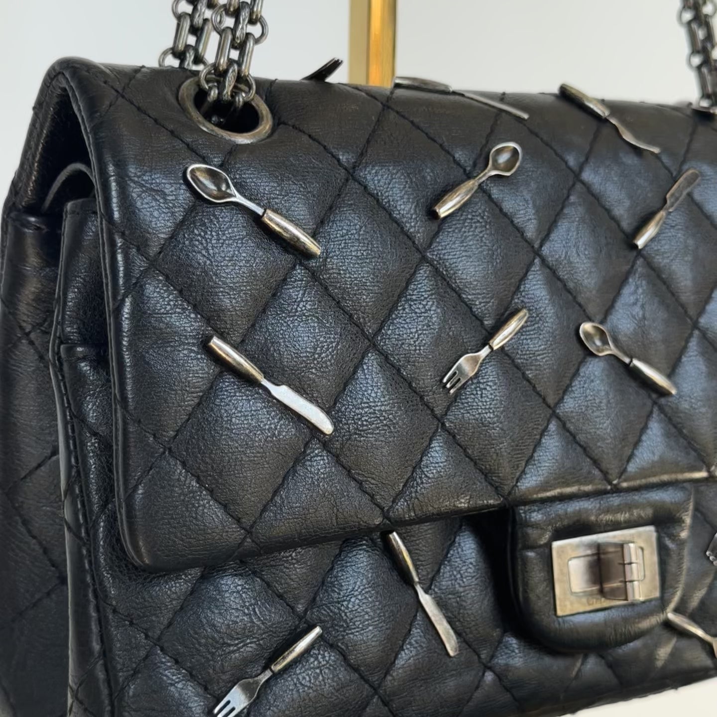 Ultra Rare Limited Edition Chanel 2015 Calfskin Brasserie Charms 2.55 Reissue Flap Bag -  Replica Handbags 