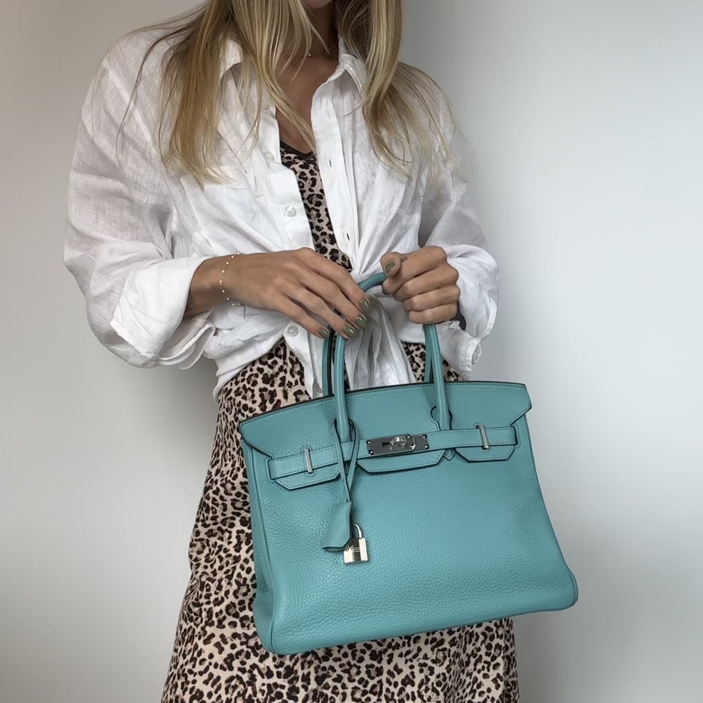 Hermes Birkin Bleu Saint Cyr Togo 30 Palladium Hardware 2015 -  Replica Handbags 