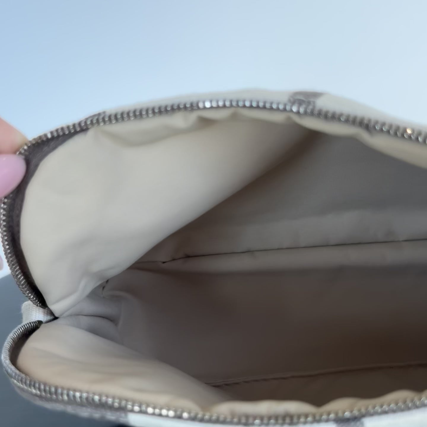 Hermes Bolide Rayures Rocabar Travel Case Etoupe/Azur -  Replica Handbags 